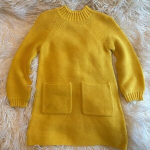NWOT Hanna Andersson Yellow Knit Sweater Dress with Pockets 5T